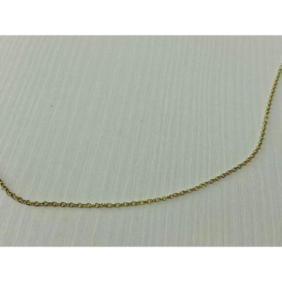 Italy Gold on Sterling Silver Box Chain Necklace 925 1.9g 18  925 Sterling Silver Gold Plated Chain Italy 18.5 in